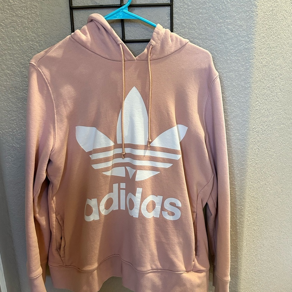 adidas Pink Hoodie with White Logo